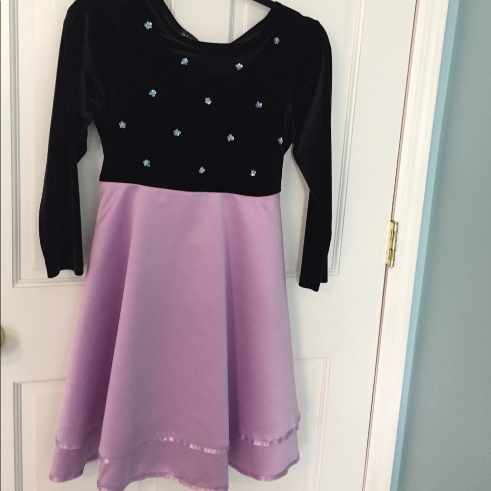 Vintage 90's Girl’s holiday party dress. Velevet, Sequin, Lilac